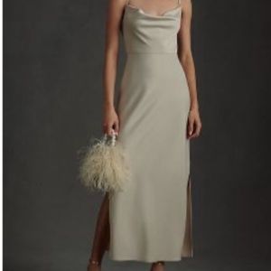 BHLDN Cali satin cowl neck midi